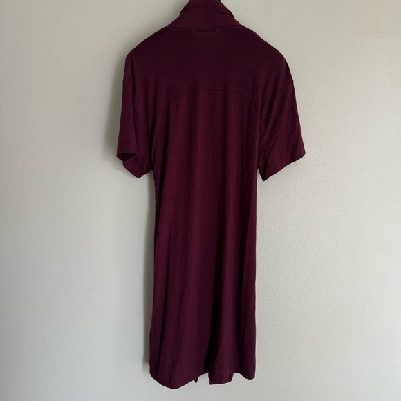 Athleta women’s nighttime bliss short sleeve robe tencel wine red size xs - Picture 3 of 7